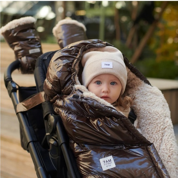 7AM Enfant Blanket 212Evolution $248 NEW Color: Polar Brown